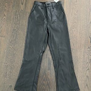 Abercrombie faux leather kick flare ultra high rise pants new with tags XS